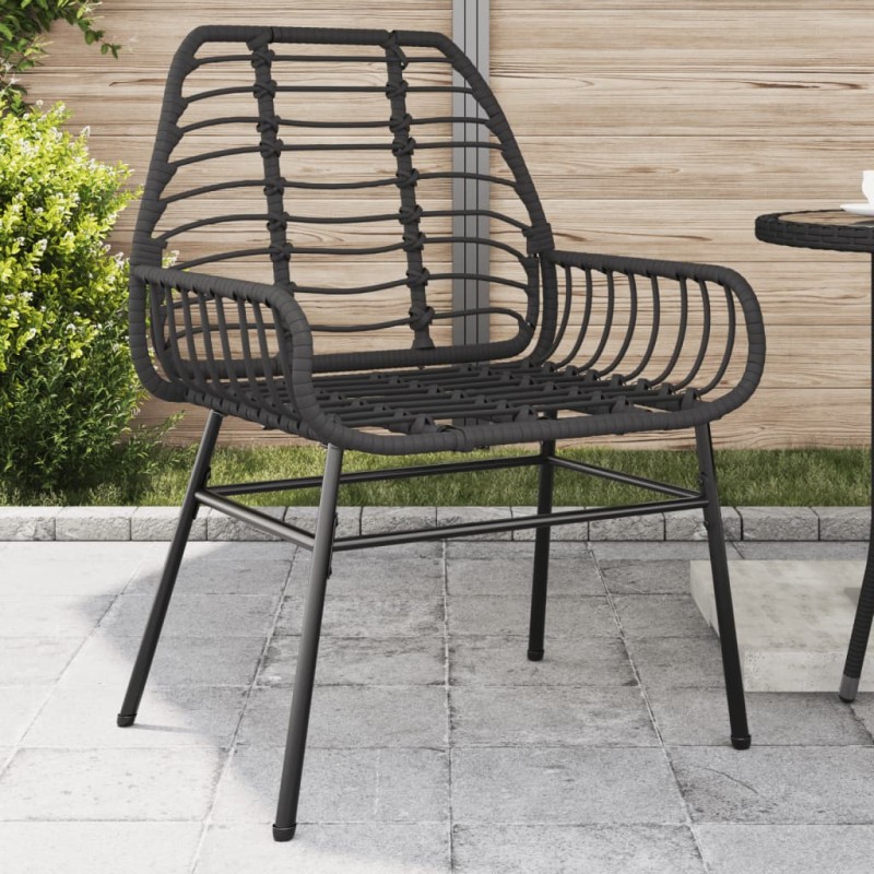 vidaXL Sedie da Giardino Set 2 pz Polyrattan Nero