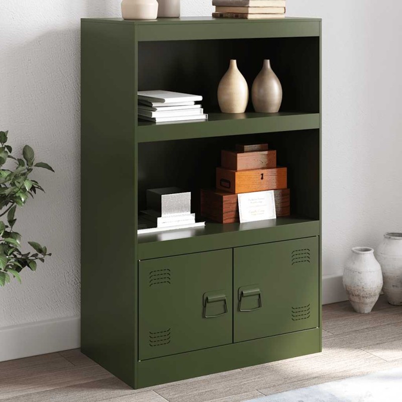 vidaXL Credenza Verde Oliva 67x39x107 cm in Acciaio vidaXL Credenza Verde Oliva 67x39x107 cm in Acciaio