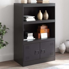 vidaXL Credenza Nera 67x39x107 cm in Acciaio