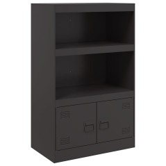 vidaXL Credenza Nera 67x39x107 cm in Acciaio