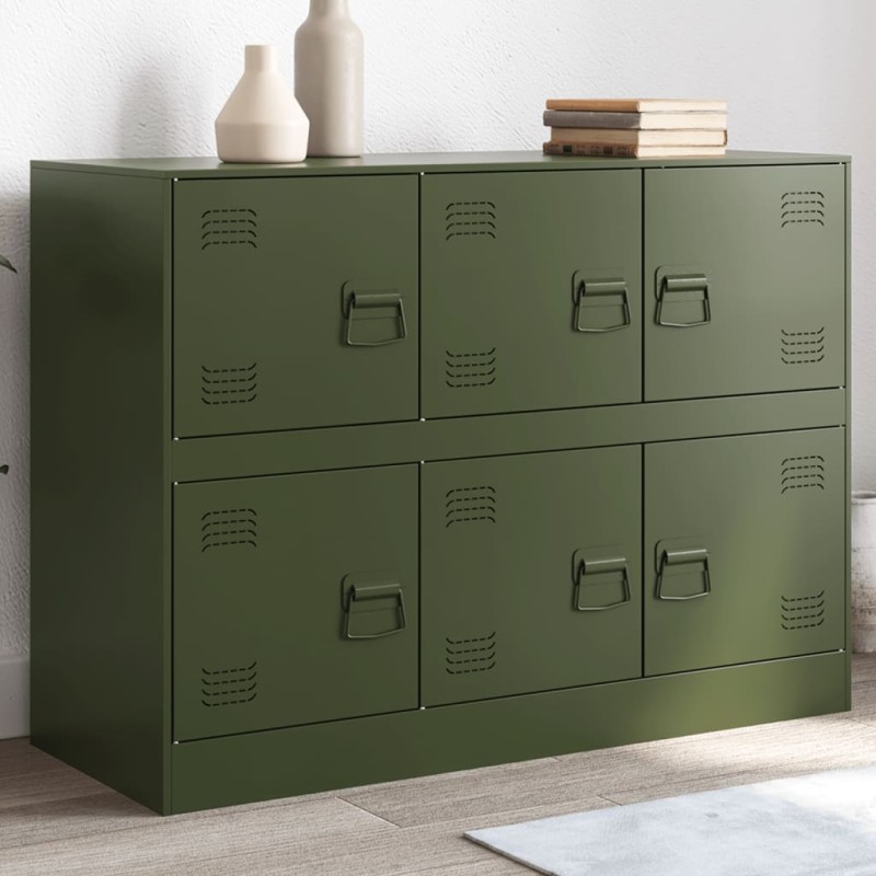 vidaXL Credenza Verde Oliva 99x39x73 cm in Acciaio vidaXL Credenza Verde Oliva 99x39x73 cm in Acciaio