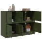 vidaXL Credenza Verde Oliva 99x39x73 cm in Acciaio vidaXL Credenza Verde Oliva 99x39x73 cm in Acciaio