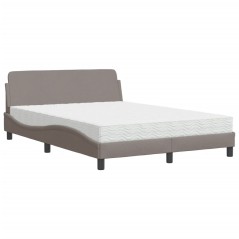 vidaXL Letto con Materasso Tortora 120x200 cm in Tessuto