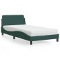 vidaXL Letto con Materasso Verde Scuro 100x200 cm in Velluto vidaXL Letto con Materasso Verde Scuro 100x200 cm in Velluto