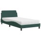vidaXL Letto con Materasso Verde Scuro 100x200 cm in Velluto vidaXL Letto con Materasso Verde Scuro 100x200 cm in Velluto