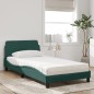vidaXL Letto con Materasso Verde Scuro 100x200 cm in Velluto vidaXL Letto con Materasso Verde Scuro 100x200 cm in Velluto