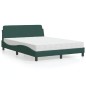 vidaXL Letto con Materasso Verde Scuro 140x190 cm in Velluto vidaXL Letto con Materasso Verde Scuro 140x190 cm in Velluto