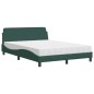 vidaXL Letto con Materasso Verde Scuro 140x190 cm in Velluto vidaXL Letto con Materasso Verde Scuro 140x190 cm in Velluto
