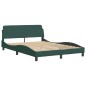 vidaXL Letto con Materasso Verde Scuro 140x190 cm in Velluto vidaXL Letto con Materasso Verde Scuro 140x190 cm in Velluto
