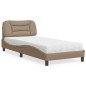 vidaXL Letto con Materasso Cappuccino 90x200 cm in Similpelle vidaXL Letto con Materasso Cappuccino 90x200 cm in Similpelle