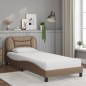 vidaXL Letto con Materasso Cappuccino 90x200 cm in Similpelle vidaXL Letto con Materasso Cappuccino 90x200 cm in Similpelle
