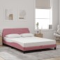 vidaXL Letto con Materasso Rosa 140x190 cm in Velluto vidaXL Letto con Materasso Rosa 140x190 cm in Velluto