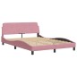 vidaXL Letto con Materasso Rosa 140x190 cm in Velluto vidaXL Letto con Materasso Rosa 140x190 cm in Velluto