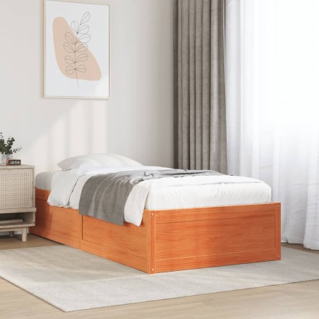 vidaXL Letto senza Materasso Marrone Cera 75x190 cm in Legno di Pino
