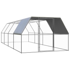vidaXL Gabbia per Polli 3x8x2 m in Acciaio Zincato