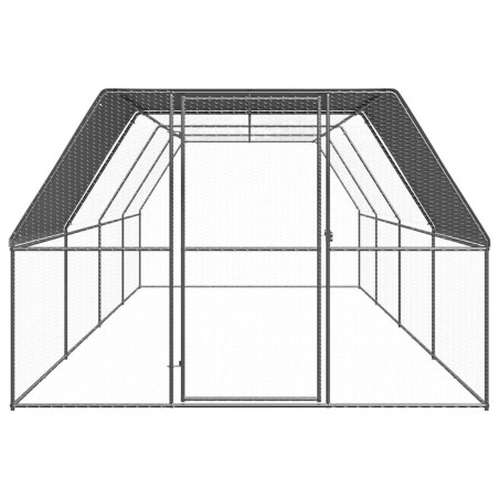 vidaXL Gabbia per Polli 3x8x2 m in Acciaio Zincato