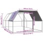 vidaXL Gabbia per Polli 3x8x2 m in Acciaio Zincato