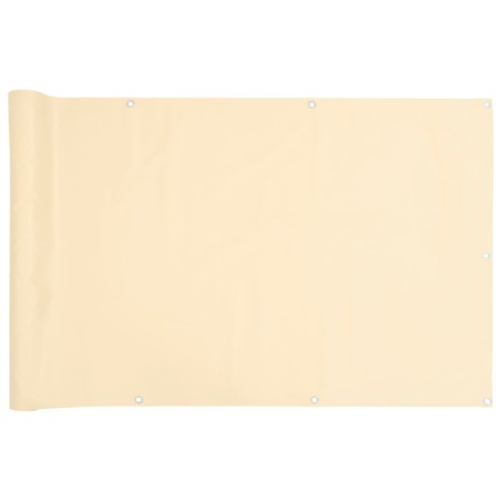 vidaXL Paravento da Balcone Crema 1000x75 cm in PVC
