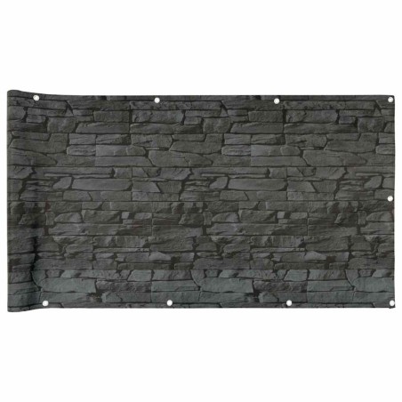 vidaXL Paravento da Balcone con Aspetto Pietra Grigio 300x75 cm PVC