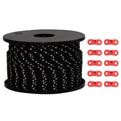 vidaXL Corda Tenda con Strisce Riflettenti e Chiavi 50 m 5 mm