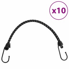 vidaXL Corde Elastiche con Strisce Riflettenti e Ganci 10 pz 46 cm