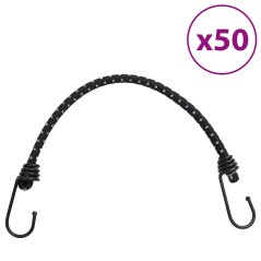 vidaXL Corde Elastiche con Strisce Riflettenti e Ganci 50 pz 46 cm