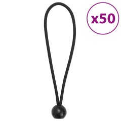 vidaXL Corde Elastiche con Palline 50 pz 21x0,5 cm