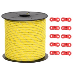 vidaXL Corda Tenda con Strisce Riflettenti e Chiavi 50 m 4 mm