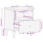 vidaXL Comodino 40x33x46 cm in Legno Massello di Mango