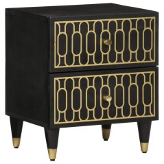 vidaXL Comodino 40x33x46 cm in Legno Massello di Mango