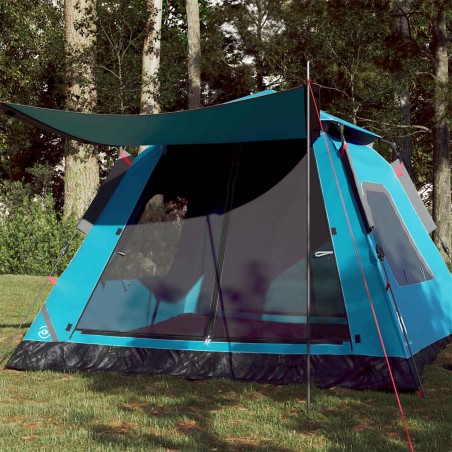 vidaXL Tenda a Cupola da Campeggio 5 Persone Blu a Rilascio Rapido
