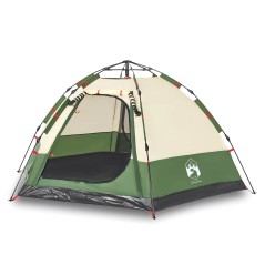 vidaXL Tenda da Campeggio Cabina 4 Persone Verde a Rilascio Rapido