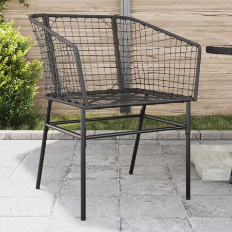 vidaXL Sedie da Giardino Set 2 pz Polyrattan Nero