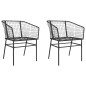 vidaXL Sedie da Giardino Set 2 pz Polyrattan Nero