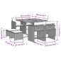 vidaXL Set da Pranzo da Giardino 9 pz con Cuscini in Polyrattan Grigio vidaXL Set da Pranzo da Giardino 9 pz con Cuscini in Polyrattan Grigio