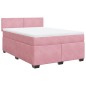 vidaXL Giroletto a Molle con Materasso Rosa Scuro 140x200cm in Velluto vidaXL Giroletto a Molle con Materasso Rosa Scuro 140x200cm in Velluto