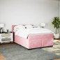vidaXL Giroletto a Molle con Materasso Rosa Scuro 140x200cm in Velluto vidaXL Giroletto a Molle con Materasso Rosa Scuro 140x200cm in Velluto