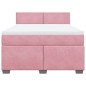 vidaXL Giroletto a Molle con Materasso Rosa Scuro 140x200cm in Velluto vidaXL Giroletto a Molle con Materasso Rosa Scuro 140x200cm in Velluto