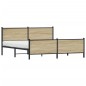 vidaXL Giroletto senza Materaso in Metallo Rovere Sonoma 180x200 cm