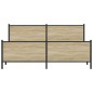 vidaXL Giroletto senza Materaso in Metallo Rovere Sonoma 180x200 cm