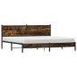 vidaXL Giroletto senza Materaso in Metallo Rovere Fumo 193x203 cm vidaXL Giroletto senza Materaso in Metallo Rovere Fumo 193x203 cm
