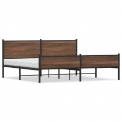 vidaXL Giroletto senza Materaso in Metallo Rovere Marrone 193x203 cm