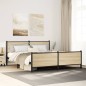 vidaXL Giroletto senza Materaso in Metallo Rovere Sonoma 193x203 cm vidaXL Giroletto senza Materaso in Metallo Rovere Sonoma 193x203 cm