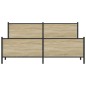 vidaXL Giroletto senza Materaso in Metallo Rovere Sonoma 193x203 cm vidaXL Giroletto senza Materaso in Metallo Rovere Sonoma 193x203 cm