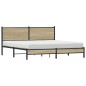 vidaXL Giroletto senza Materaso in Metallo Rovere Sonoma 180x200 cm vidaXL Giroletto senza Materaso in Metallo Rovere Sonoma 180x200 cm