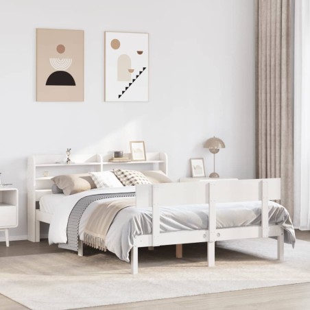 vidaXL Letto senza Materasso Bianco 140x190 cm Legno Massello di Pino
