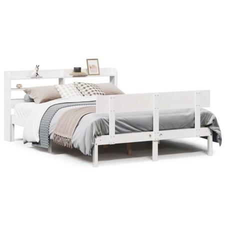 vidaXL Letto senza Materasso Bianco 140x190 cm Legno Massello di Pino