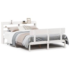 vidaXL Letto senza Materasso Bianco 135x190 cm Legno Massello di Pino