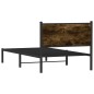 vidaXL Giroletto senza Materaso in Metallo Rovere Fumo 107x203 cm vidaXL Giroletto senza Materaso in Metallo Rovere Fumo 107x203 cm