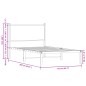vidaXL Giroletto senza Materaso in Metallo Rovere Fumo 107x203 cm vidaXL Giroletto senza Materaso in Metallo Rovere Fumo 107x203 cm